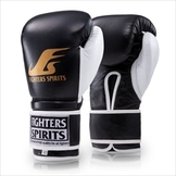 FIGHTERS SPIRITS ボクシンググローブ ストライカー 本革 ブラック/ホワイト [fs-gv-bx-striker-leather-bkwh]