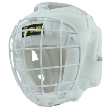 Martial World ヘッドガード 鉄網面付き Head Guard w/Metal Face Shield JFKO/WFKO 白 White